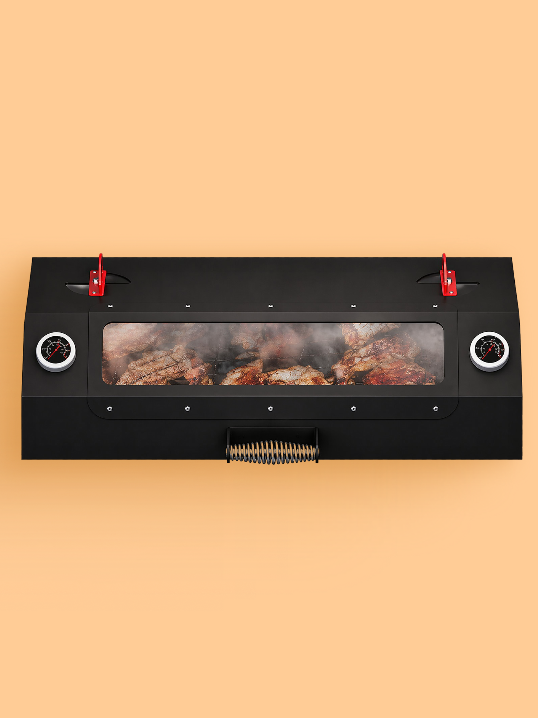 Крышка-гриль со стеклом MG и решеткой из чугуна на печь-мангал Искандер 400