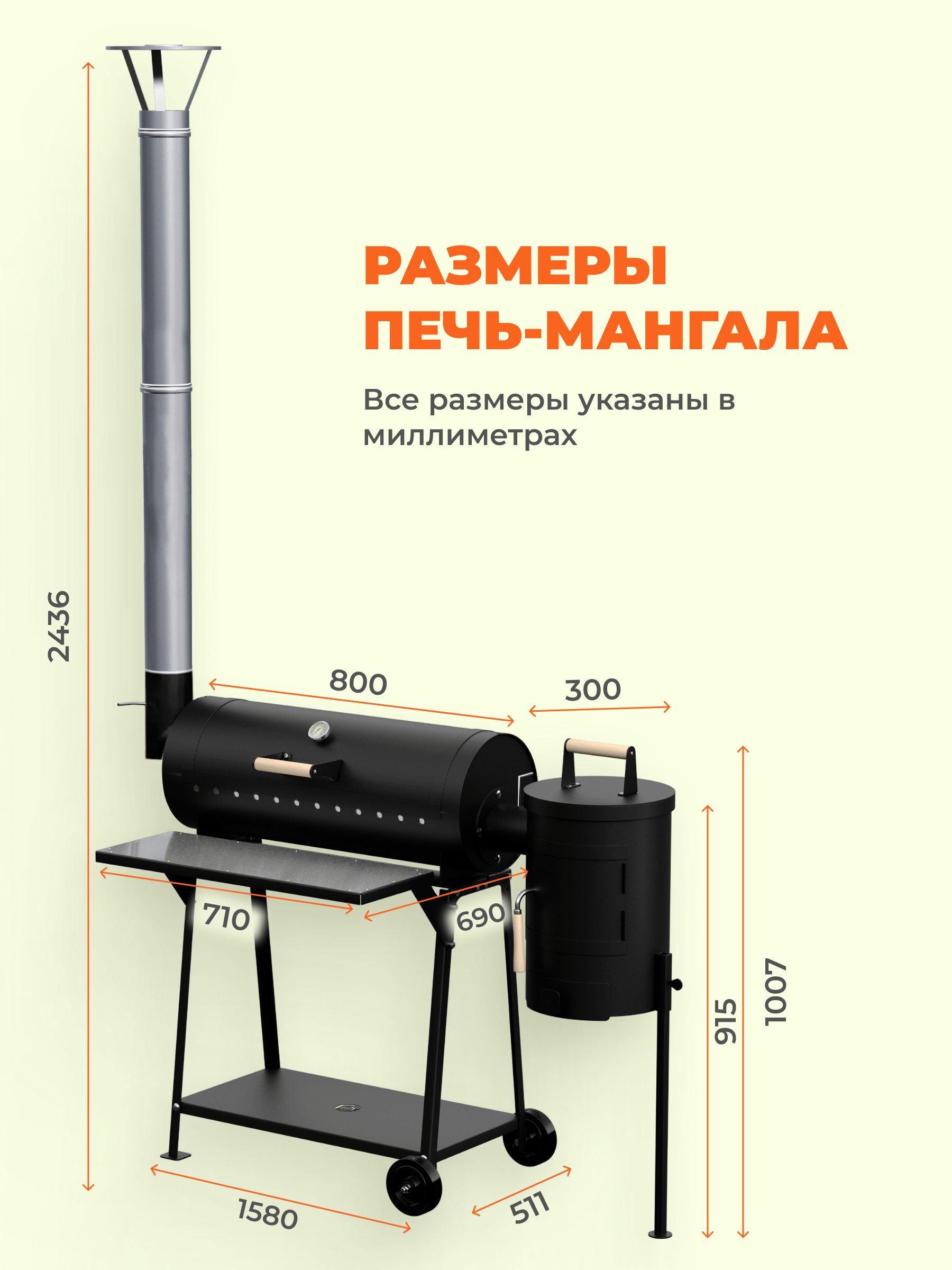 Смокер СГ 8л 300-й 4 в 1